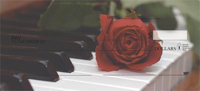 Rose On Piano