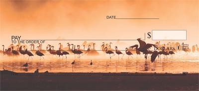 Sunset Flamingos