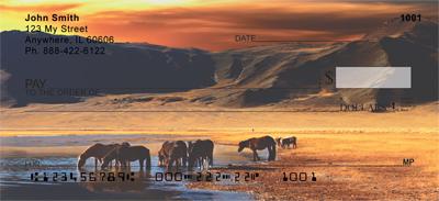 Artistic Sunset Horses