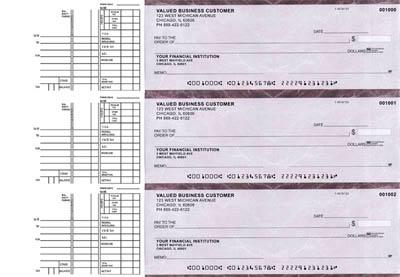 Burgundy Marble Multi Purpose Business Checks