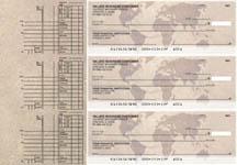 World Map Multi Purpose Designer Business Checks