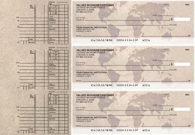 World Map Multi Purpose Designer Business Checks