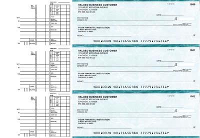 Teal Marble Multi Purpose Business Checks