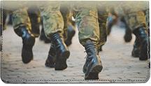 Army Boots Leather Checkbook Cover