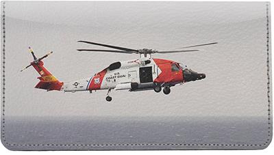 Coast Guard Helicopters Leather Checkbook Cover
