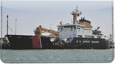 Coast Guard Ships Leather Checkbook Cover