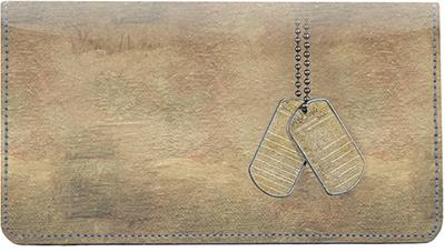 Military Grunge Leather Checkbook Cover