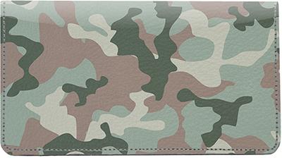 Classic Camouflage Leather Checkbook Cover