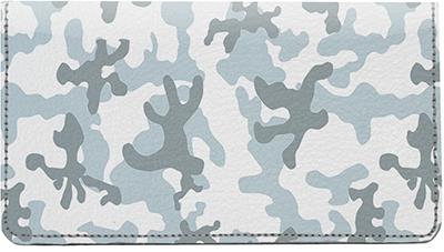 Black and White Camo Leather Checkbook Cover