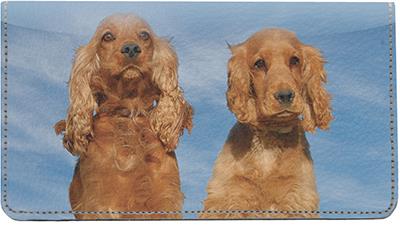 Cocker Spaniel Pals Leather Checkbook Cover