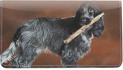 Black Cocker Spaniels Leather Checkbook Cover