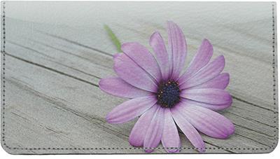 Lonely Daisy Leather Checkbook Cover