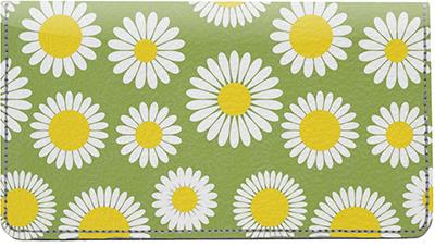 Happy Daisies Leather Checkbook Cover