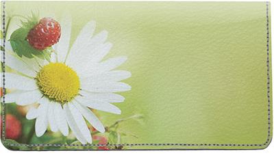 Daisy Bouquet Leather Checkbook Cover