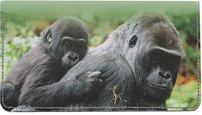 Tender Gorillas Leather Checkbook Cover