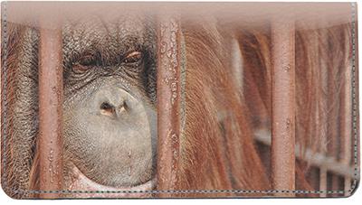 Captive Orangutan Leather Checkbook Cover