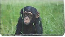 Baby Chimp Leather Checkbook Cover