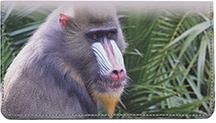 Mandrill Baboon Leather Checkbook Cover