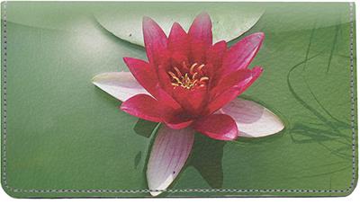 Lotus Pond Leather Checkbook Cover