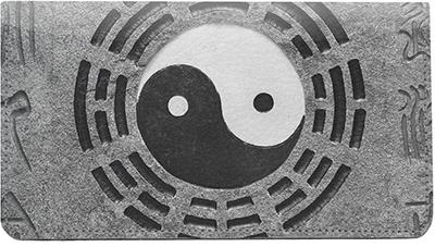 Yin Yang Leather Checkbook Cover