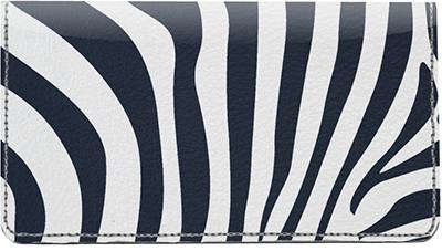 Classic Zebra Print Leather Checkbook Cover