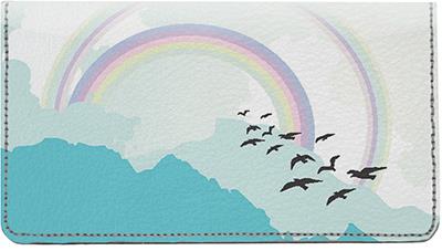 Double Rainbows Leather Checkbook Cover