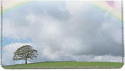 Countryside Rainbows Leather Checkbook Cover
