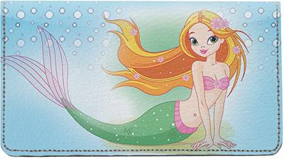 Mermaids Leather Checkbook Cover