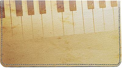 Piano Grunge Leather Checkbook Cover