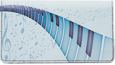 Wavy Piano Leather Checkbook Cover