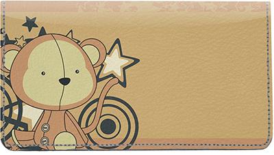 Silly Baby Monkeys Leather Checkbook Cover