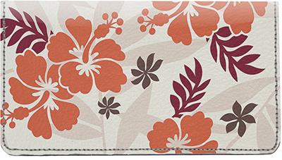 Hawaiian Pattern Leather Checkbook Cover