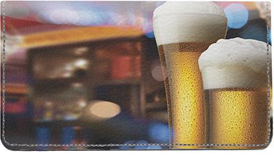 Tall Cold One Leather Checkbook Cover