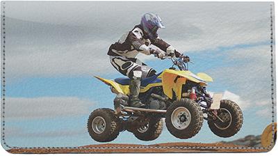 Quad Jumping Leather Checkbook Cover