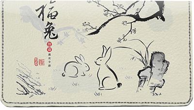 Year Of The Rabbit Leather Checkbook Cover