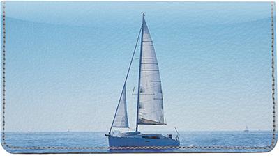 Sail The Open Sea Leather Checkbook Cover