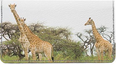 Tower of Giraffes Leather Checkbook Cover