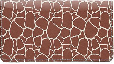 Giraffe Print Leather Checkbook Cover