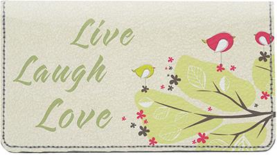 Live Laugh Love Leather Checkbook Cover