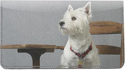 Westies Leather Checkbook Cover