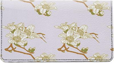 Subtle Orchids Leather Checkbook Cover