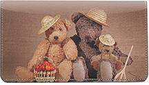Active Teddy Bears Leather Checkbook Cover