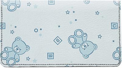 Teddy Bear Patterns Leather Checkbook Cover