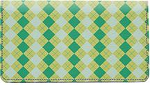 Argyle Textures Leather Checkbook Cover