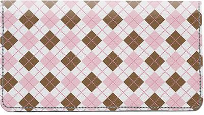 Girly Argyle Leather Checkbook Cover
