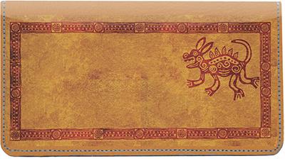 Native American Artwork Leather Checkbook Cover