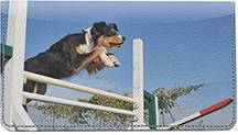 Agile Australian Shepherds Leather Checkbook Cover