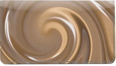 Chocolate Swirl Leather Checkbook Cover