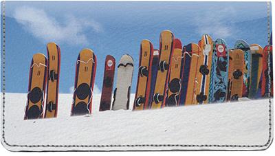 Snowboards Leather Checkbook Cover
