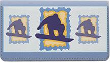 Snowboarding Thrill Leather Checkbook Cover